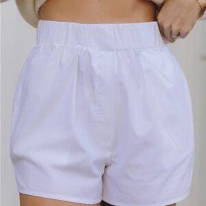 Daily Drills White Poplin Shorts
